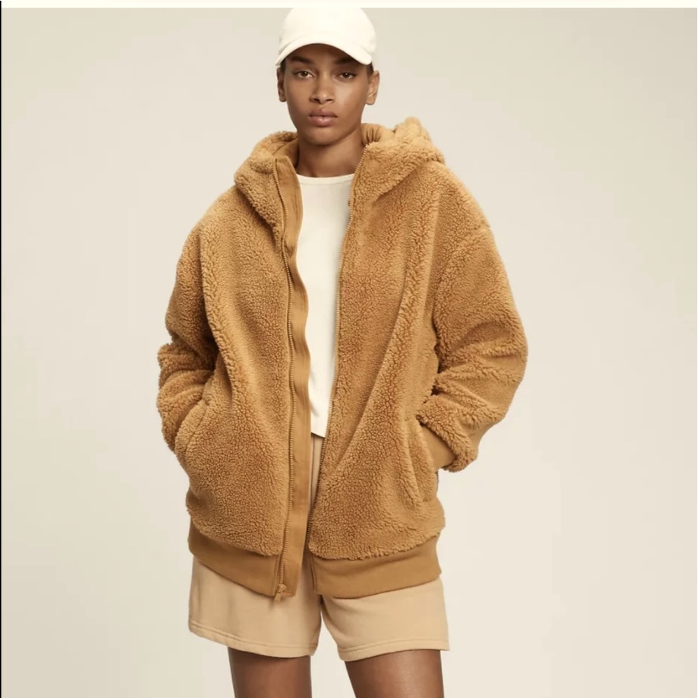 NWT Relaxed Sherpa Jacket with Hood